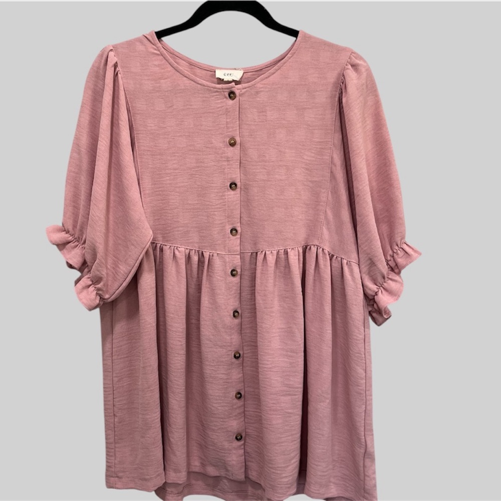 OTT Mauve Button-Down Blouse